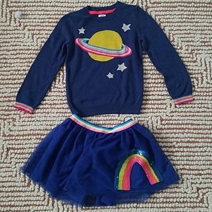 Mini Boden knit sweater fits size 5 w/free skirt